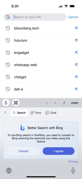BingChat pe SwiftKey