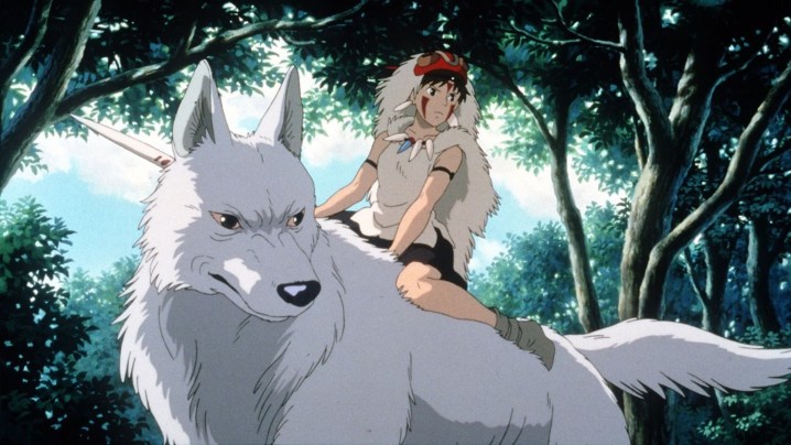 San calare pe lupul ei in Princess Mononoke.